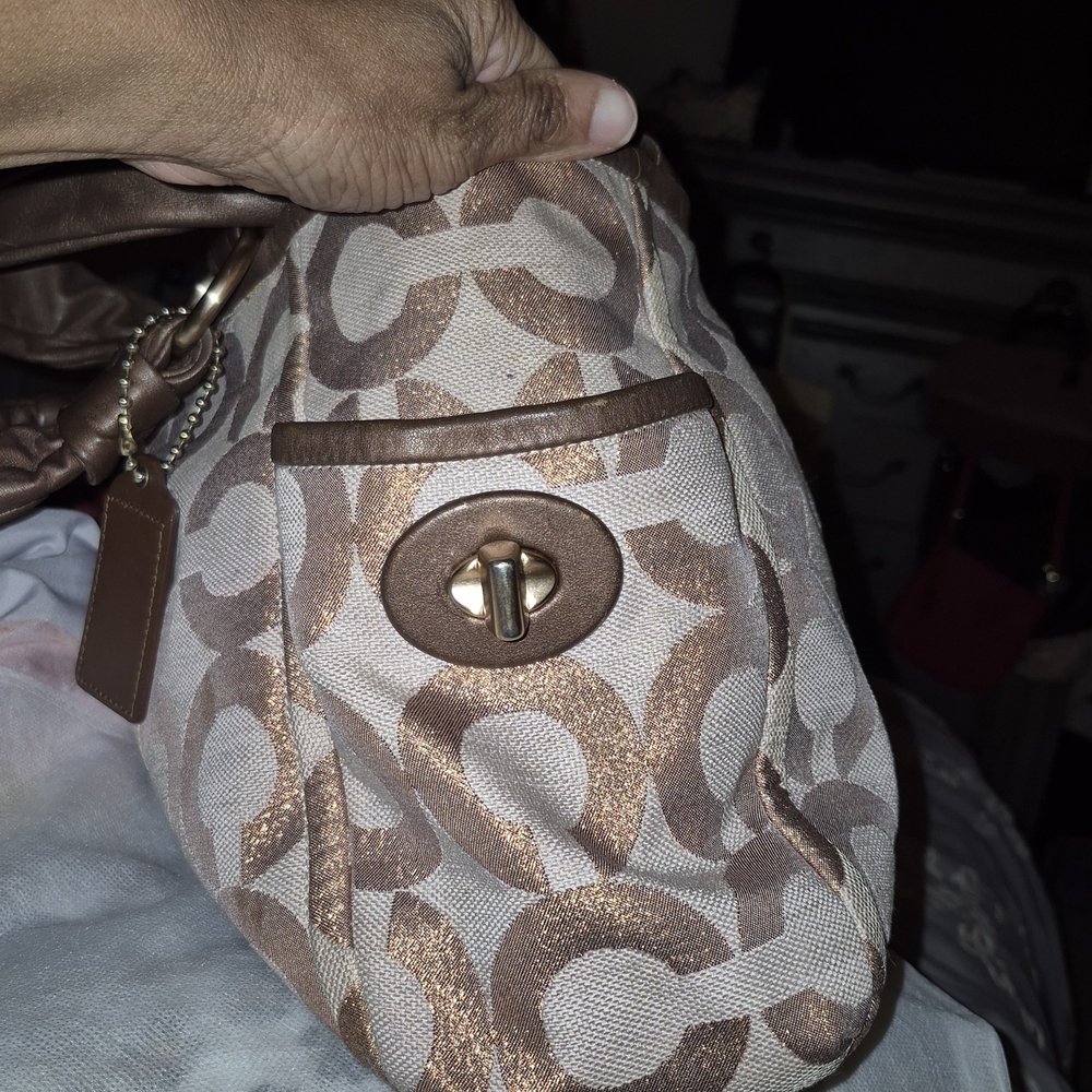 Brown Patterned Handbag - image 9